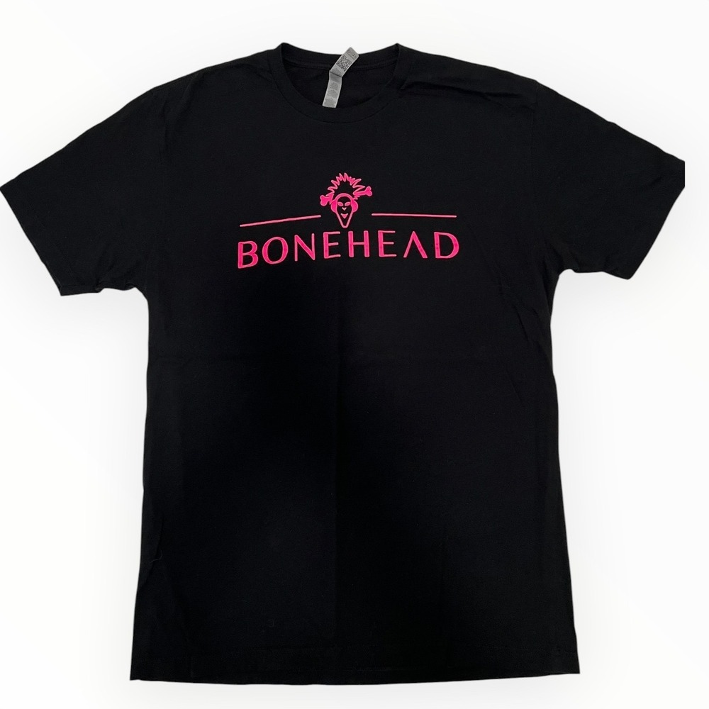 Next Level Bonehead Graphic T-Shirt Black Pink Skull Crossbones Mens Large